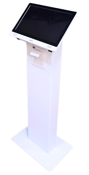 Totem eliminacode touch screen VisualSys per gestione code in cliniche e studi medici